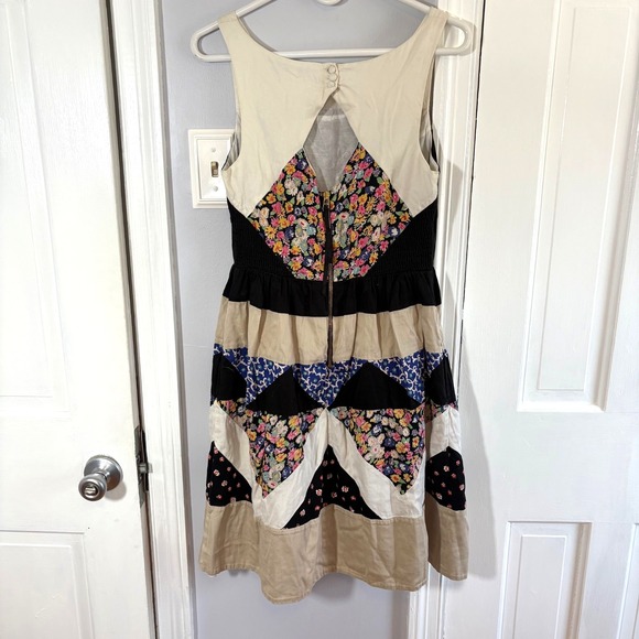 Anthropologie Leifnotes Sz 8 Ivete Floral Dress Patchwork Tulled Summer Boho - Picture 2 of 7